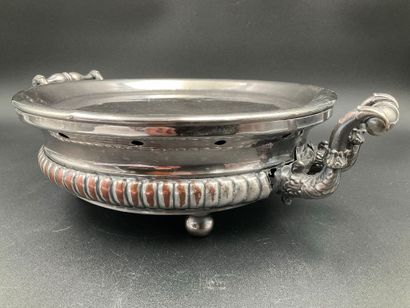 Un chauffe plat en métal argenté fin XIX...