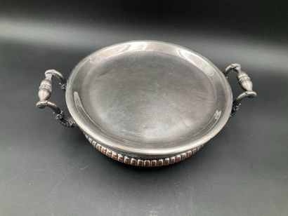 Un chauffe plat en métal argenté fin XIX...