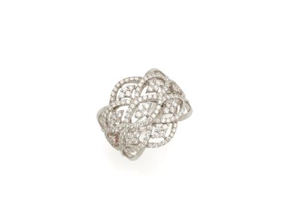 Band ring in 750 thousandths white gold,...