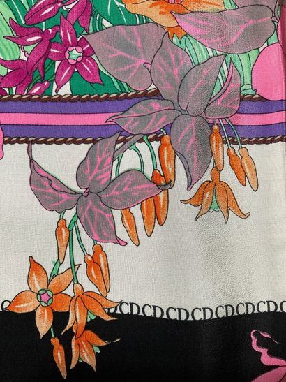 CHRISTIAN DIOR silk scarf with black edges...