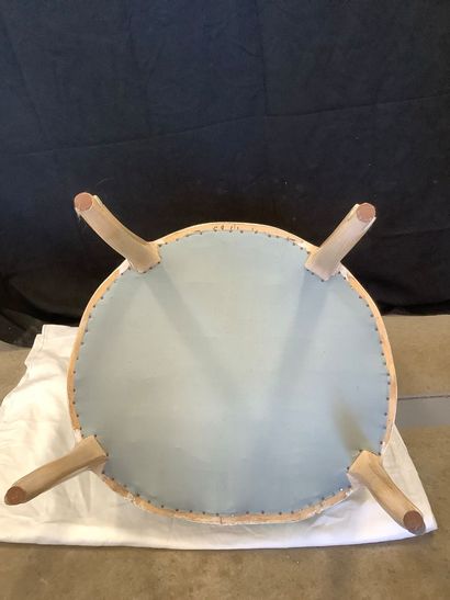 Set of two Louis XV style armchairs in carved...