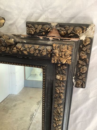 Large Napoleon III style mantel mirror. The...