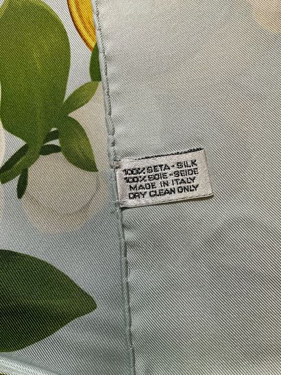 Very light blue Chanel scarf adorned with...