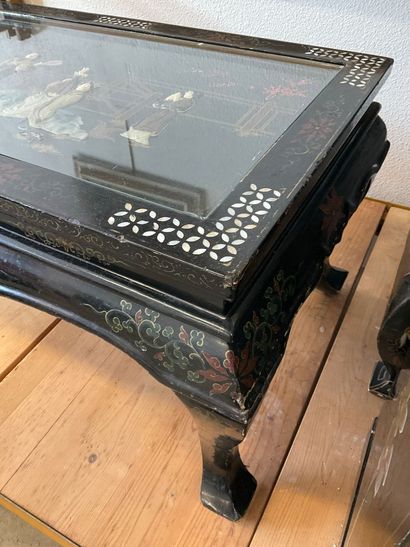 China: a coffee table in lacquered wood with...