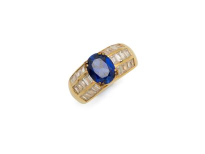 Wedding band ring in 585 thousandths gold,...