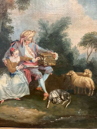D’après «la cage aux oiseaux» de Lancret....