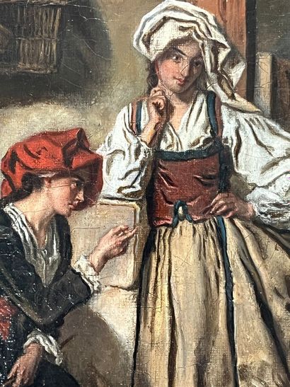 An oil on canvas from the second half of...