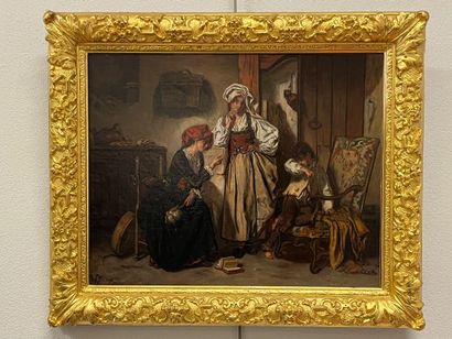 An oil on canvas from the second half of...