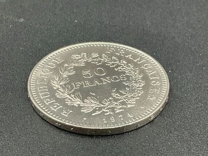 Argent: 50 francs Hercule 1974. Très bel...