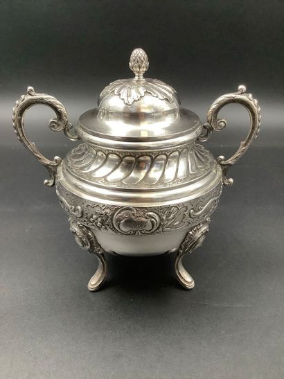 Silver, 3-piece coffee set in 800 thousandths...