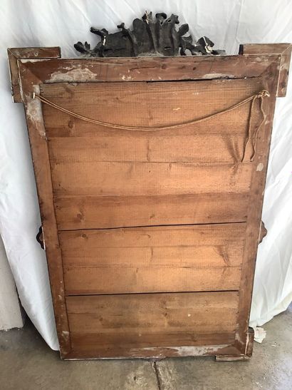 Large Napoleon III style mantel mirror. The...