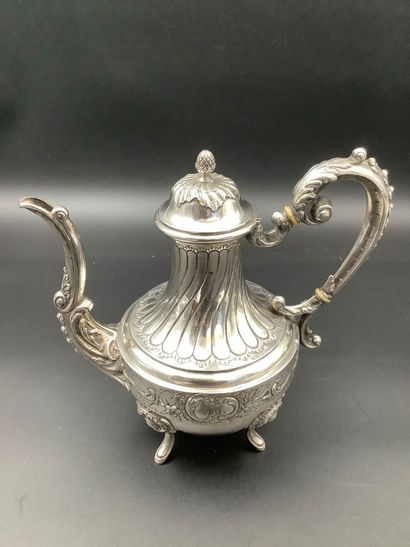 Silver, 3-piece coffee set in 800 thousandths...