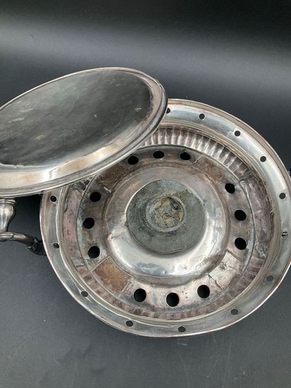 Un chauffe plat en métal argenté fin XIX...