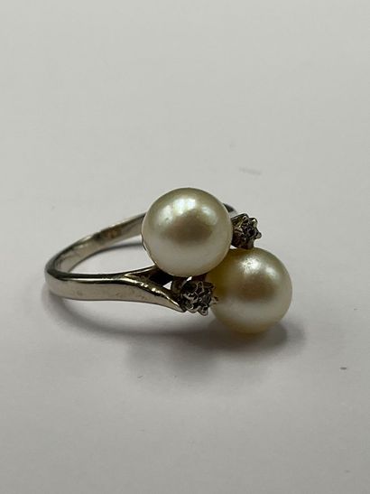 Bague Toi et Moi en or gris 750 millièmes...