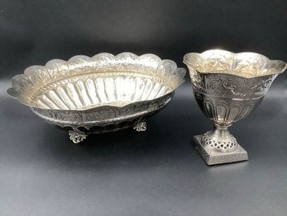 Set of 2 Orientalist silver-plated metal...