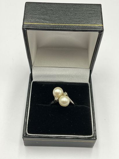 Bague Toi et Moi en or gris 750 millièmes...