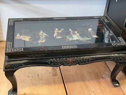 China: a coffee table in lacquered wood with...