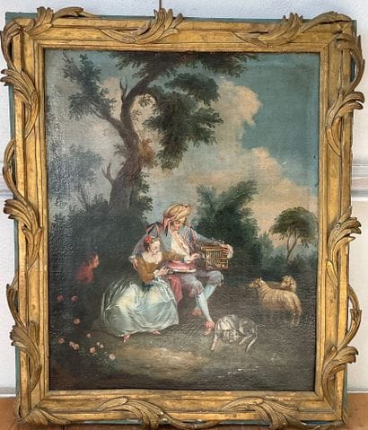 D’après «la cage aux oiseaux» de Lancret....