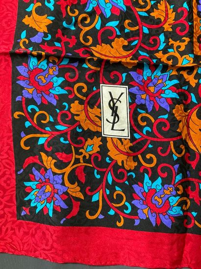 Yves Saint Laurent multicolored silk scarf...