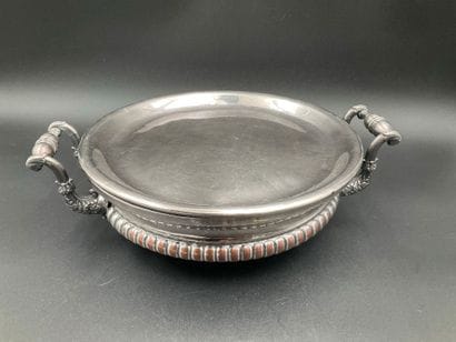 Un chauffe plat en métal argenté fin XIX...