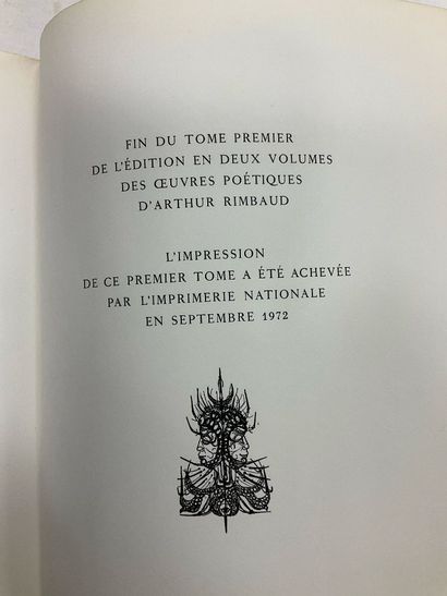Arthur Rimbaud. Œuvres poétiques, tomes 1...