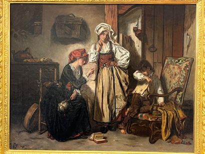 An oil on canvas from the second half of...