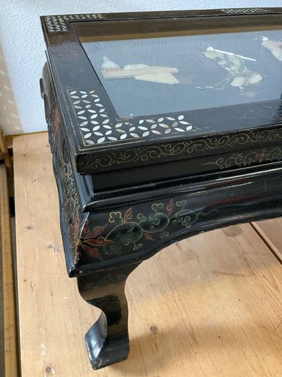 China: a coffee table in lacquered wood with...