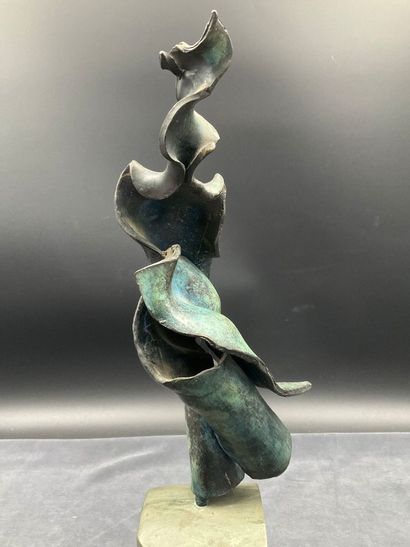 Bronze by Castaneda, 1933, green patina on...