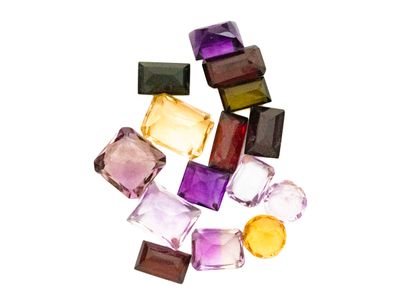Set consisting of 15 faceted semi-precious...