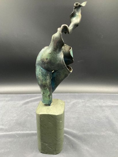 Bronze by Castaneda, 1933, green patina on...