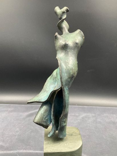 Bronze by Castaneda, 1933, green patina on...