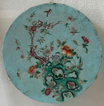 CHINE, fin du XIXe siècle.
Plaque circulaire...