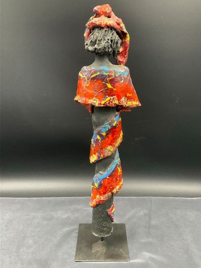 2 ceramic sculptures by Maryvonne CLARA,...