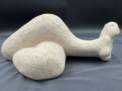 Plaster sculpture by Gil, “Reclining Woman,”...