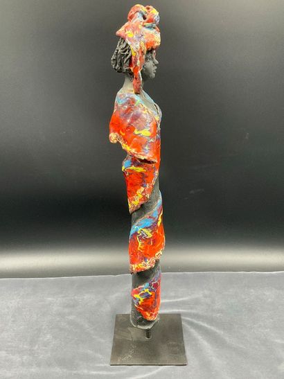 2 ceramic sculptures by Maryvonne CLARA,...
