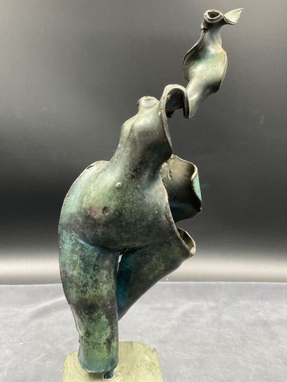 Bronze by Castaneda, 1933, green patina on...