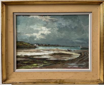 LEMIRRE, Louis-Henry (1929–2000). Beach Landscape.
Oil...