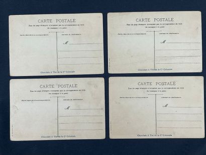20 cartes postales publicitaires anciennes...