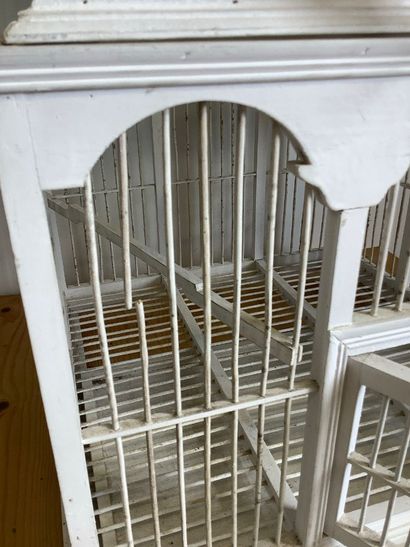 Grande cage à oiseaux décorative en bois...