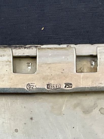 Poudrier en argent 925 millièmes , bouton...