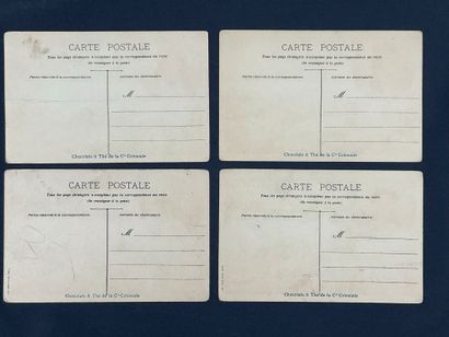 20 cartes postales publicitaires anciennes...