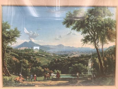 Chromolithographie marouflée sur toile. 
D’après...