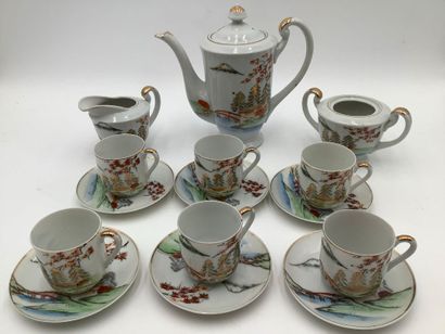 Service à café en porcelaine fine style Asiatique...