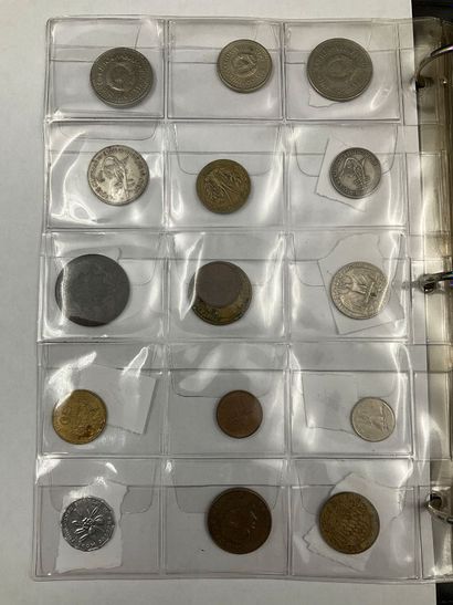 Album de pièces de monnaie divers dont France,...