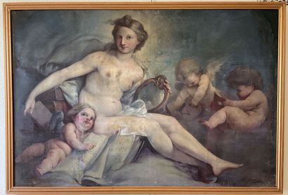 Victor LAINE (1830-1911) Grande huile sur...