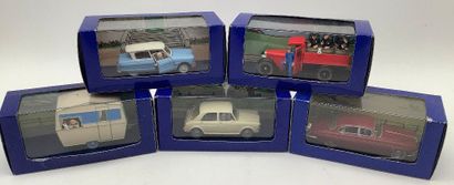 TINTIN, 5 voitures miniatures 1/43 des aventures...