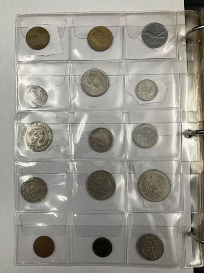 Album de pièces de monnaie divers dont France,...