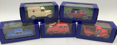 TINTIN, 5 voitures miniatures 1/43 des aventures...