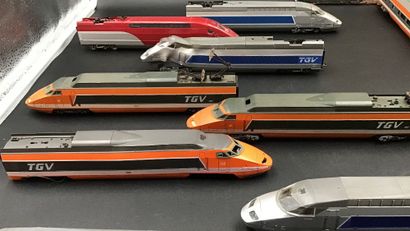 19 TGV avec 12 locomotives de marque Jouef...