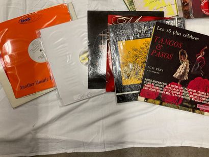 Lot de 50 vinyles 45T et 33T composé de musique...